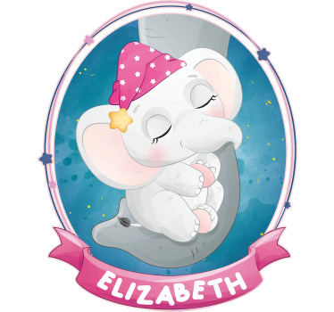 Camiseta bebé Lindo elefante para niña con nombre - TenVinilo