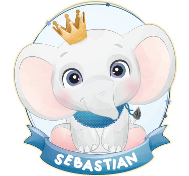 Camiseta bebé Lindo elefante para niño con nombre - TenVinilo