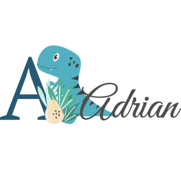 Camiseta bebé Lindos animales dino con nombre - TenVinilo