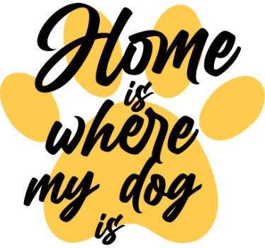 Casa é onde meu cão caçoa t-shirt - TenStickers