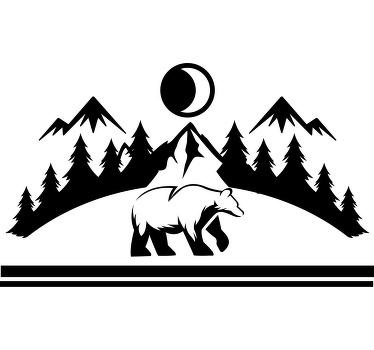 Camiseta escena de montaña con osos - TenVinilo