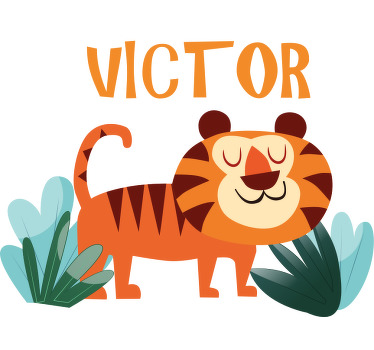 Camiseta bebé Lindo tigre para niño con nombre - TenVinilo