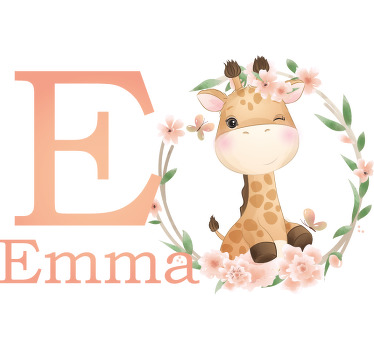 Camiseta bebé Linda jirafa para niña con nombre - TenVinilo