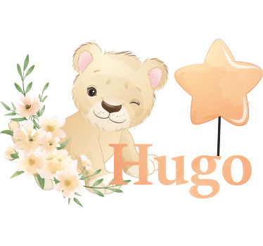 T shirt bebe Lion mignon pour garçon avec nom - TenStickers