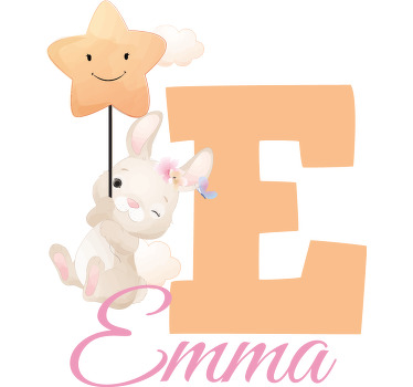 Roztomilá zvířátka zajíček se jménem dětské košile - TenStickers