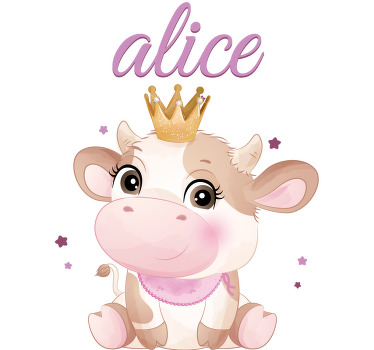 T-Shirt Baby Süße kuh für mädchen mit Namen - TenStickers