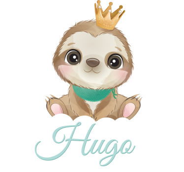 Roztomilý lenochod pro chlapečka se jménem dětská košile - TenStickers