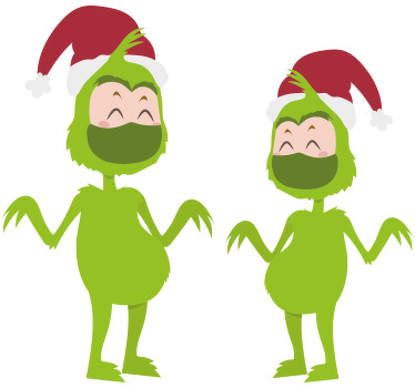 Glædelig grichmas med maske ansigt juleskjorte - TenStickers