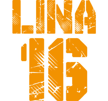 Camisetas con nombre Diseño naranja con nombre y número personali - TenVinilo