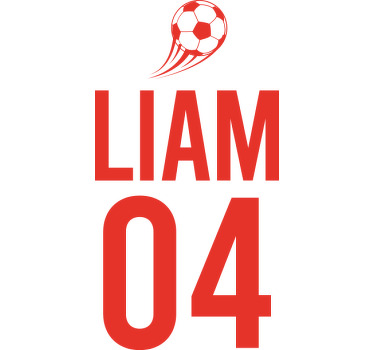 κόκκινο σχέδιο μπλουζάκια ποδοσφαίρου με αριθμό - TenStickers