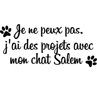 J'ai des projets avec mon chat t-shirts avec nom - TenStickers