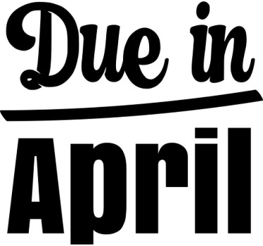 Personalisable Due in April  T-shirts with name - TenStickers