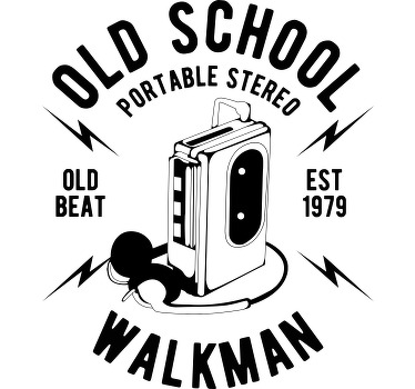 Walkman çizgi film tasarımı özel tişört - TenStickers