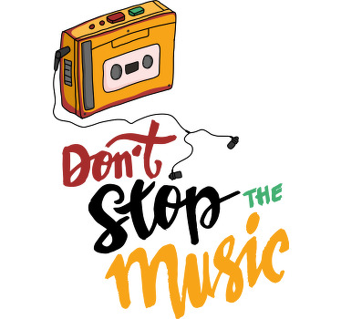 Retro walkman kaset illüstrasyon t-shirt - TenStickers