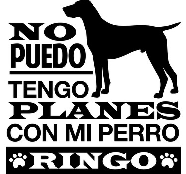 Camisetas con nombre Tengo planes con mi perro en español - TenVinilo