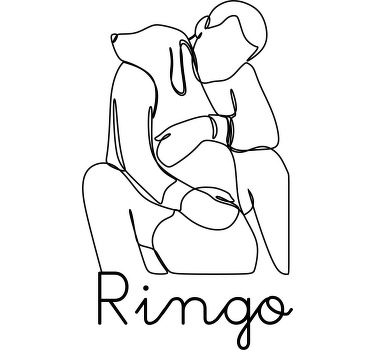 T-shirts lien avec un chien portant un nom - TenStickers