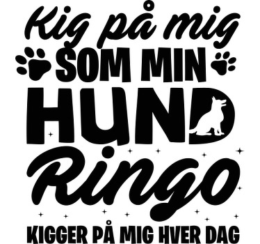Kærlig hund sjov tekst på dansk T-shirts med navn - TenStickers