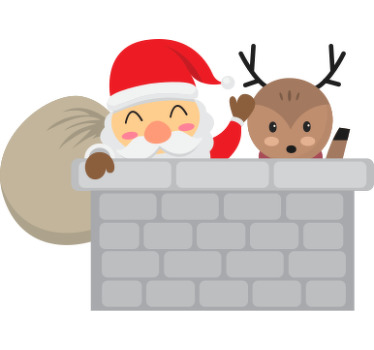 Camiseta navideña Mirando a santa y renos - TenVinilo