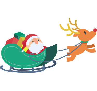 Santa jízda na saních Vánoční tričko - TenStickers