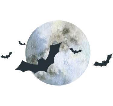 μάτσο νυχτερίδες με το φεγγάρι πουκάμισο αποκριών - TenStickers