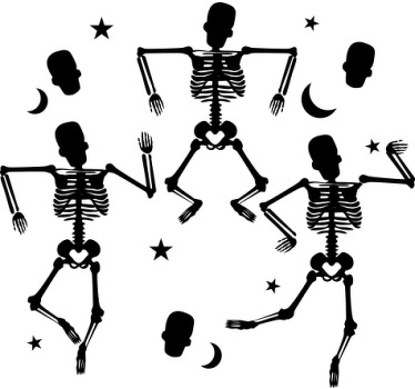 Monocolor skeletons the night Halloween shirt - TenStickers