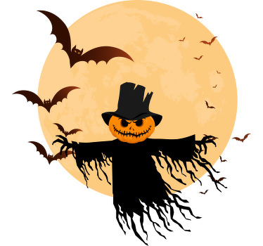 Gonosz madárijesztő hold és denevérek halloween ing - TenStickers
