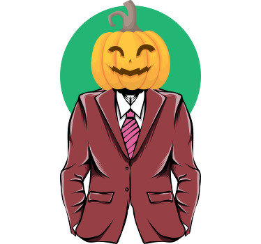 优雅的南瓜男人，穿着西装万圣节衬衫 - TenStickers