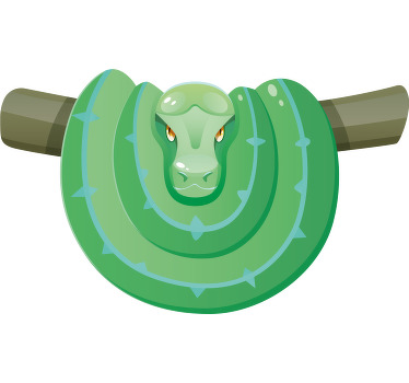 Zelený had hroznýš na stromě vlastní tričko - TenStickers