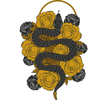 T-shirts motif floral serpent - TenStickers
