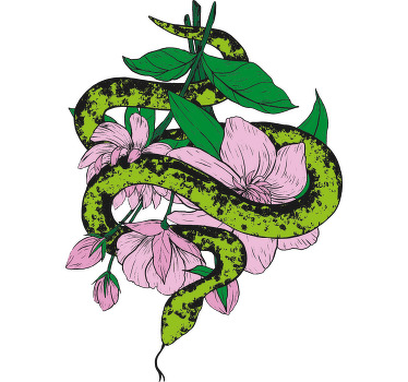 φωτεινό πράσινο φίδι εικονογράφηση προσαρμοσμένο μπλουζάκι - TenStickers