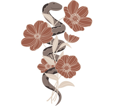 T-shirts fusion fleur serpent - TenStickers