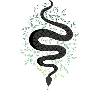 T-shirts t-shirt serpent et feuilles - TenStickers