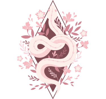 Pembe yılan illüstrasyon özel tişört - TenStickers