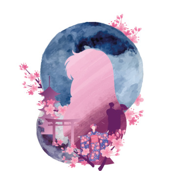 Japon görünümü anime sanatı özel tişört - TenStickers