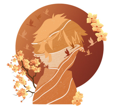 Turuncu anime karakteri özel tişört - TenStickers