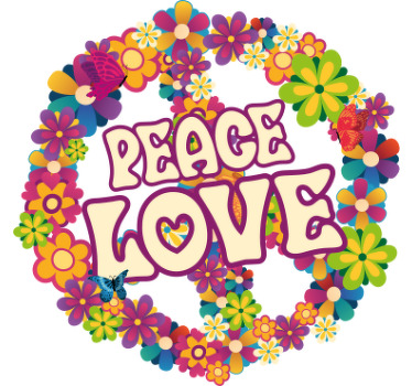 T-shirt personnalisé paix amour et papillons - TenStickers