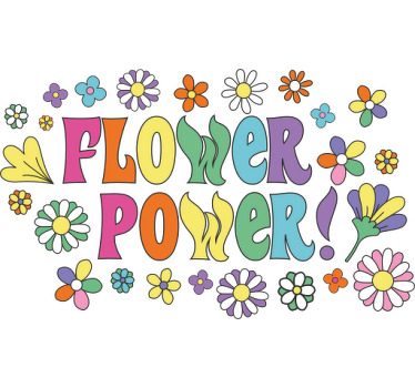 λουλούδι σλόγκαν δύναμη προσαρμοσμένο μπλουζάκι - TenStickers