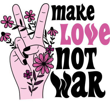 Hacer el amor cita en el signo de la paz camiseta personalizada - TenVinilo