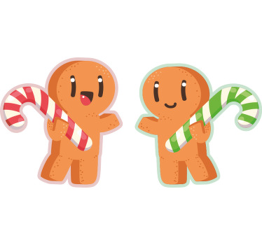 Dansende gingerman med candy cane t-skjorte jul - Tenstickers