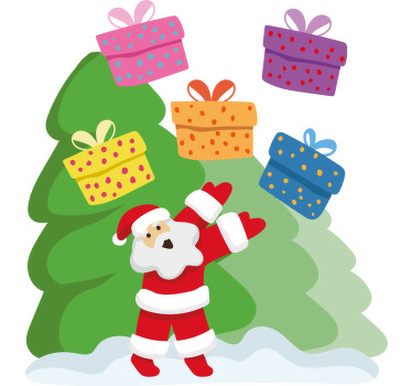 Santa claus throwing presents shirt - TenStickers