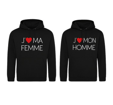 Sweat j'aime ma femme et mon mari - TenStickers