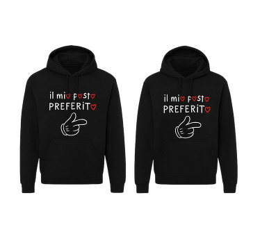 Felpa coppia il mio posto preferito - TenStickers