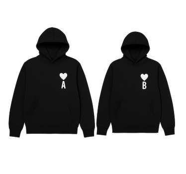 Custom name initials and heart hoodie - TenStickers