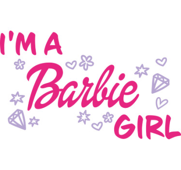 T-shirt met naam ik ben een barbie meisje - TenStickers
