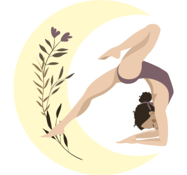 Ay özel t-shirt ile yoga poz illüstrasyon - TenStickers