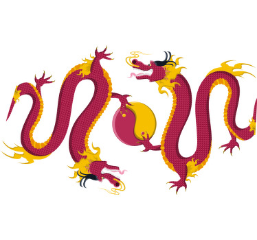 Yin y yang dos dragones camiseta personalizada - TenVinilo