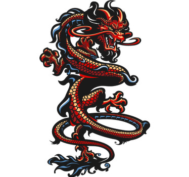 t-shirt preta enrolada com dragão personalizado - TenStickers