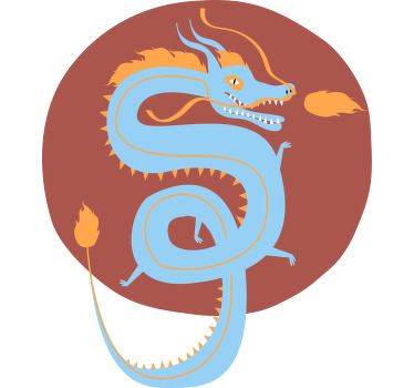 Açık mavi ejderha özel tişört - TenStickers