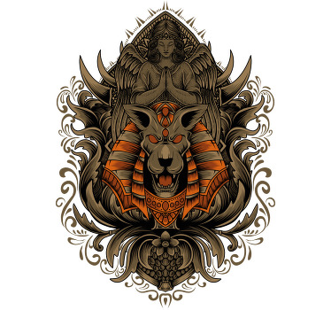 Antik mısır tanrısı 'anubis' özel tişört - TenStickers