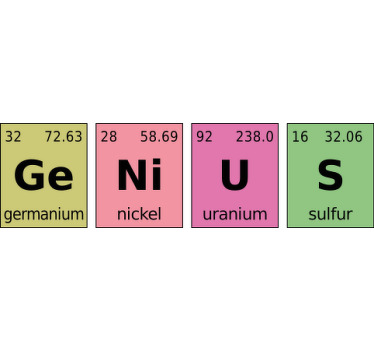 Geniální chemický prvek slovo vlastní tričko - TenStickers